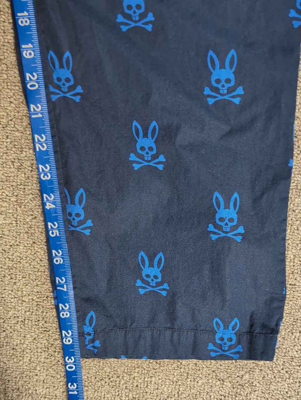 Psycho Bunny Lounge Sleep Pants Size XL All Over Bunny Print Navy Blue Cotton